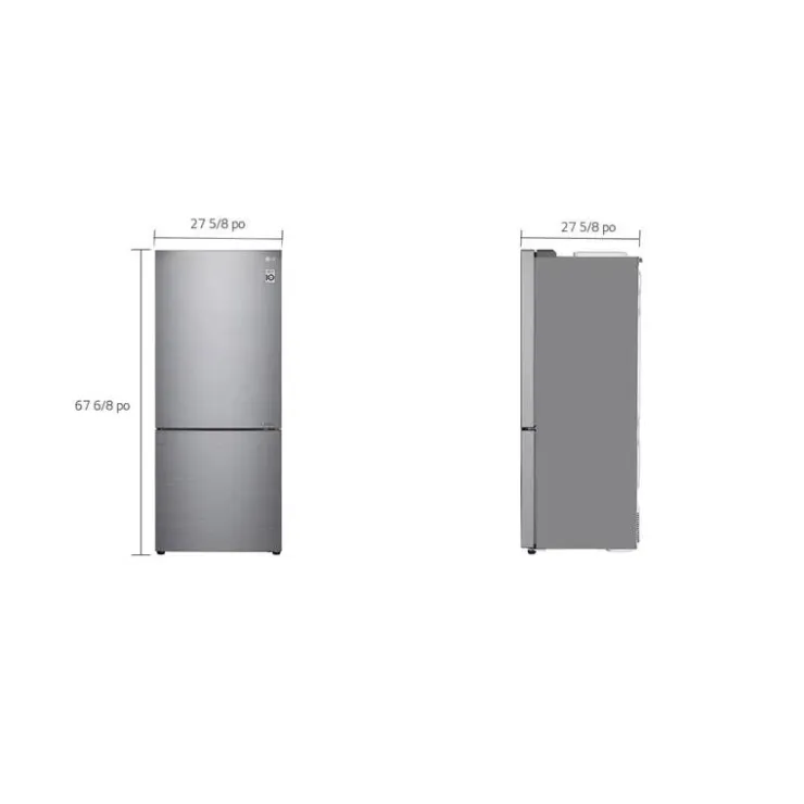 LG 28 in 15 cu ft Refrigerator Bottom Freezer - LBNC15251V Platinum Silver Online