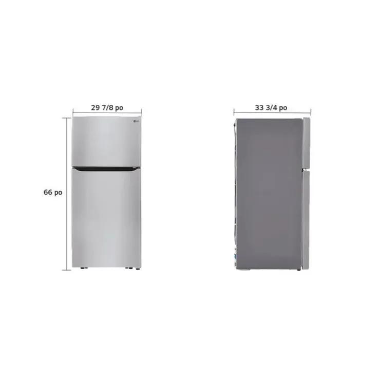 LG 30 in 20 cu ft Refrigerator Top Freezer - LTCS20020S Stainless Steel Outlet