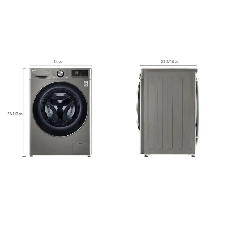 LG 2 In 1 washer dryer, , 24", Front-Load - WM3555HVA Graphite Steel Best