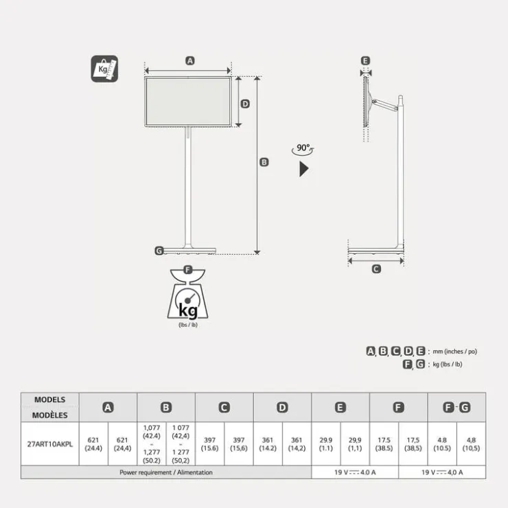 LG 27 In Smart Touch Screen UHD - 27ART10AKPL Clearance