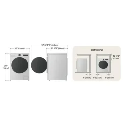LG All-In-One Washer/Dryer, , 27", Front-Load - WM6998HBA Black Stainless Outlet