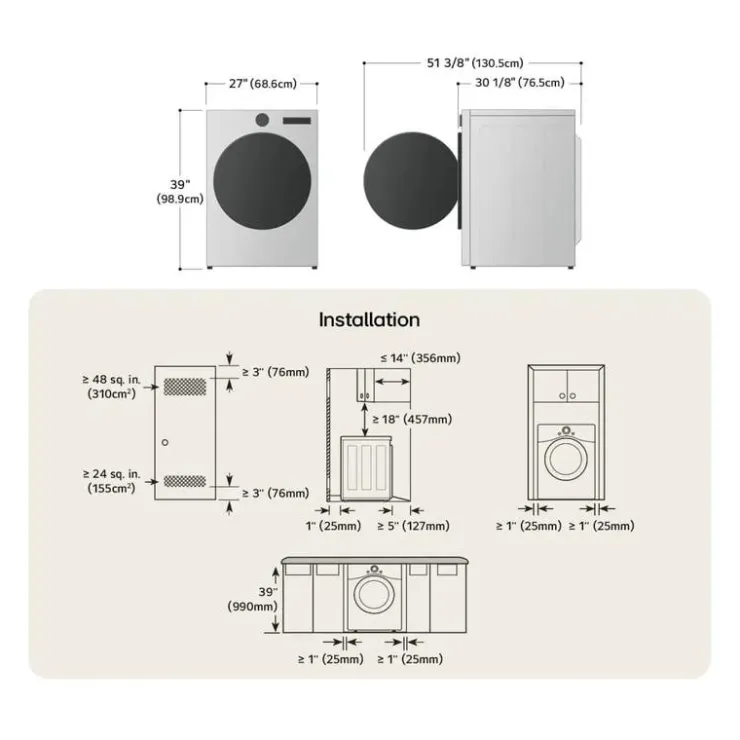 LG Dryer Front-Load 27" - DLEX6700B Black Stainless Outlet