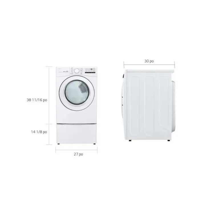 LG Dryer Front-Load 27" - DLE3400W White Sale
