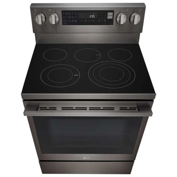 LG Range 30" Electric Glass-Ceramic - LREN6325ZE Black Stainless Discount