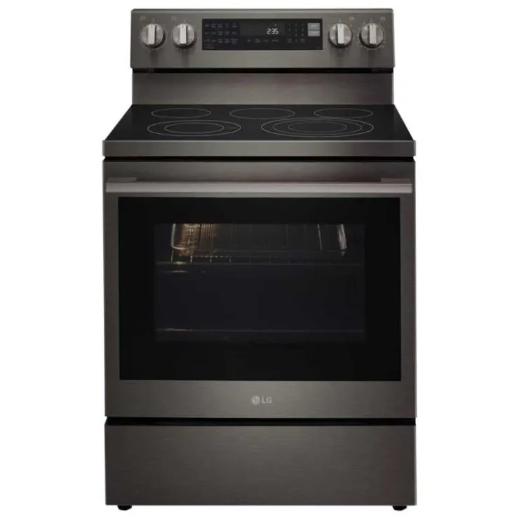 LG Range 30" Electric Glass-Ceramic - LREN6325ZE Black Stainless Discount