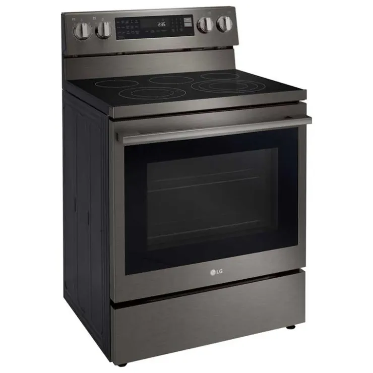LG Range 30" Electric Glass-Ceramic - LREN6325ZE Black Stainless Discount
