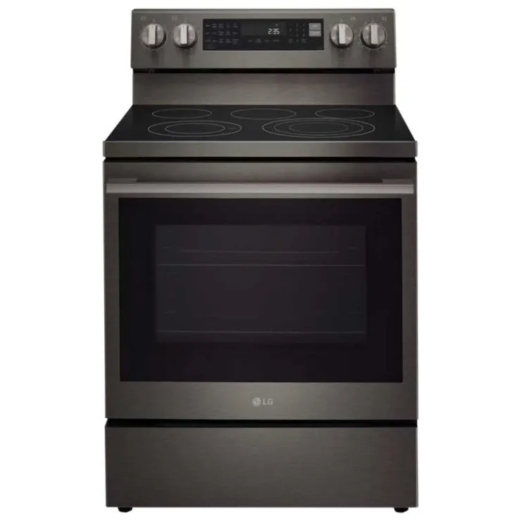 LG Range 30" Electric Glass-Ceramic - LREN6325ZE Black Stainless Discount