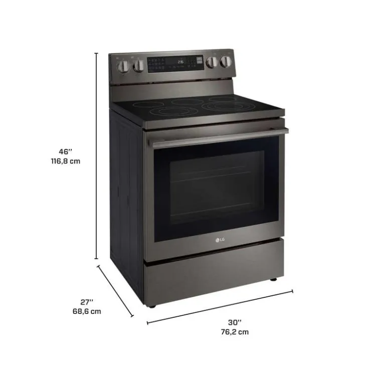 LG Range 30" Electric Glass-Ceramic - LREN6325ZE Black Stainless Discount