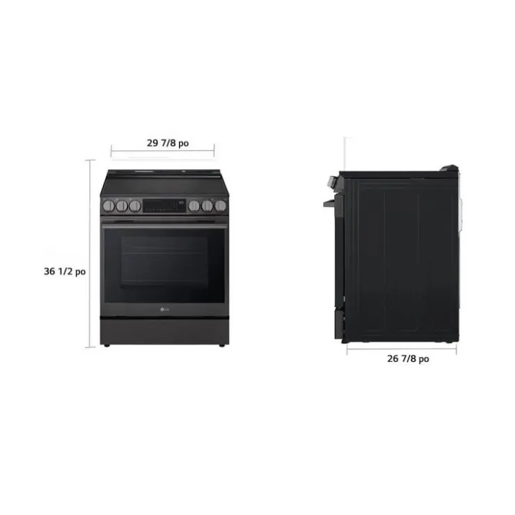 LG Range 30" Electric Glass-Ceramic - LSEL6335ZE Black Stainless Outlet