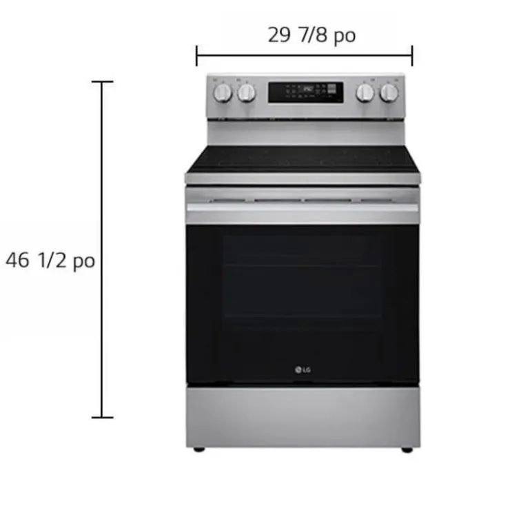 LG Range 30" Electric Glass-Ceramic - LREN6321YE Stainless Steel Outlet