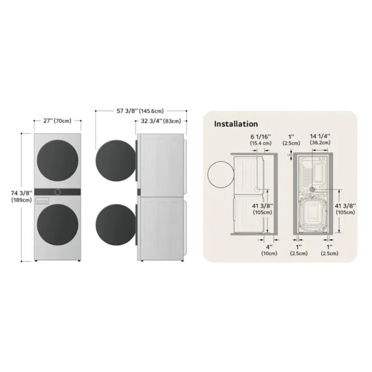 LG STUDIO WashTower, , 27", Front-Load - SWWE50N3 Stainless Steel Clearance