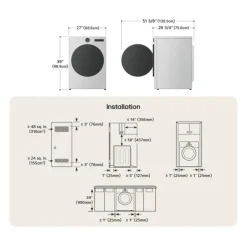 LG Washer & Dryer Kit, , Front-Load - WM5700-DLEX Graphite Steel Outlet