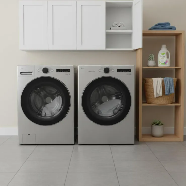 LG Washer & Dryer Kit, , Front-Load - WM5700-DLEX Graphite Steel Outlet
