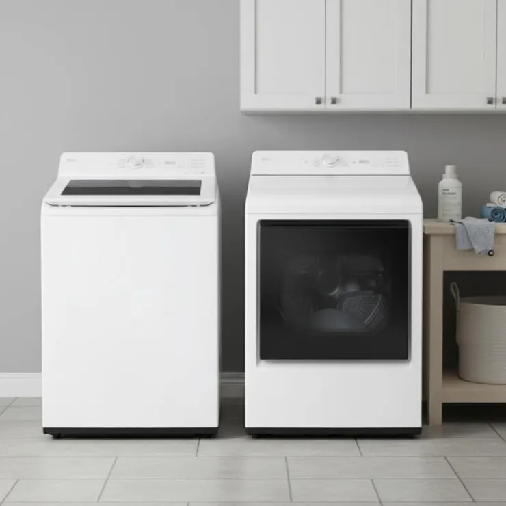 LG Washer & Dryer Kit, , Top-Load - WT8205-DLE White Discount