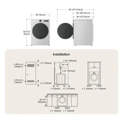 LG Washer & Dryer KIt, , Front-Load - WM-DLHC1455 White Discount