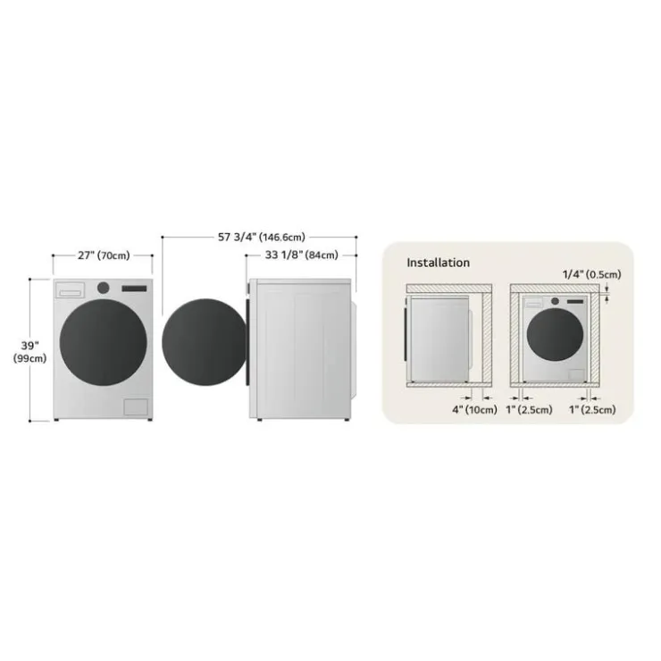 LG Washer Front-Load 27" - WM6700HBA Black Stainless