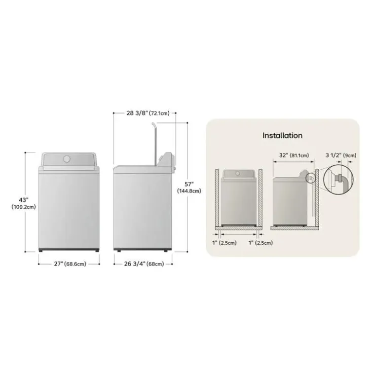 LG Washer Top-Load 27" - WT8405CB Black Sale