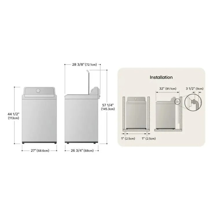 LG Washer Top-Load 27" - WT6105CW White Clearance