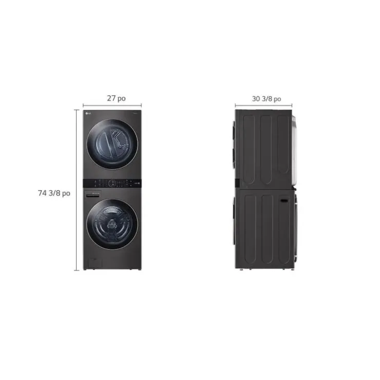 LG WashTower, , 27", Front-Load - WKEX200HBA Black steel Best