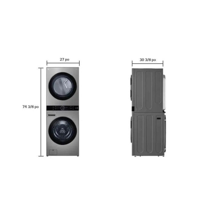 LG WashTower, , 27", Front-Load - WKEX200HVA Stainless Steel New