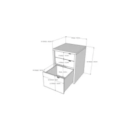 Nexera Liber-T Filing Cabinet, 3-Drawer, White And Walnut - White and Brown Outlet