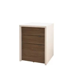 Nexera Liber-T 3pcs Home Office Set, White And Walnut - White and Brown Outlet