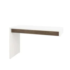Nexera Liber-T Reversible Desk Panel, White And Walnut - Brown and White Outlet
