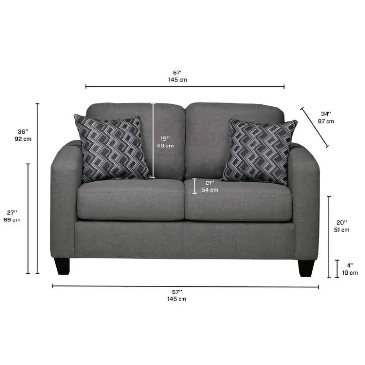 Sofa By Fancy Loveseat - Charcoal Grey Dark Grey Sale