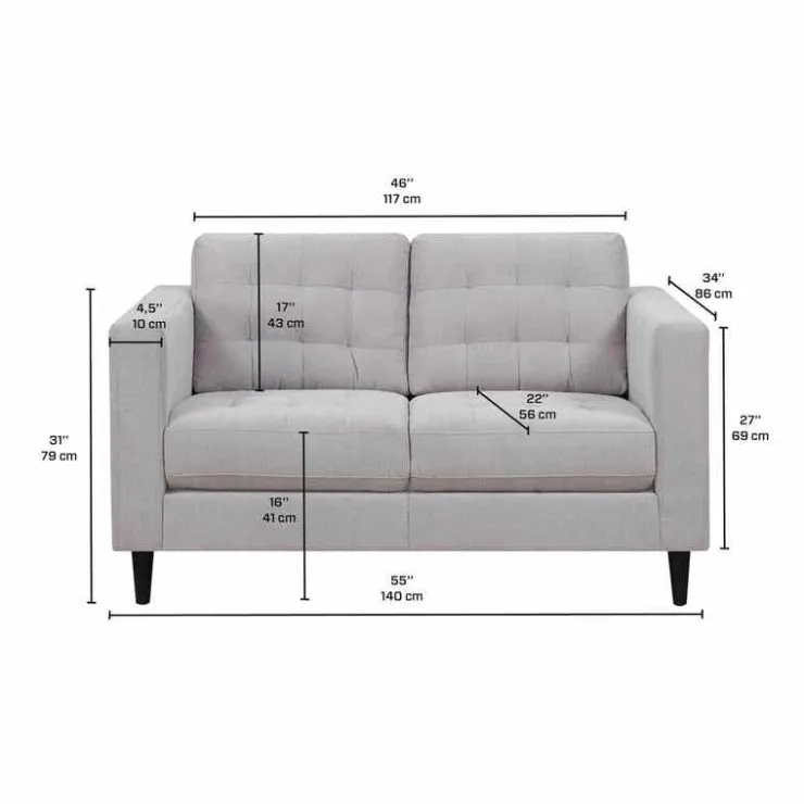 Loveseat - Grey Clearance