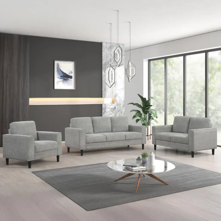 Loveseat with Cup Holders Grey Hot