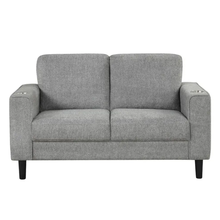 Loveseat with Cup Holders Grey Hot