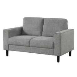 Loveseat with Cup Holders Grey Hot