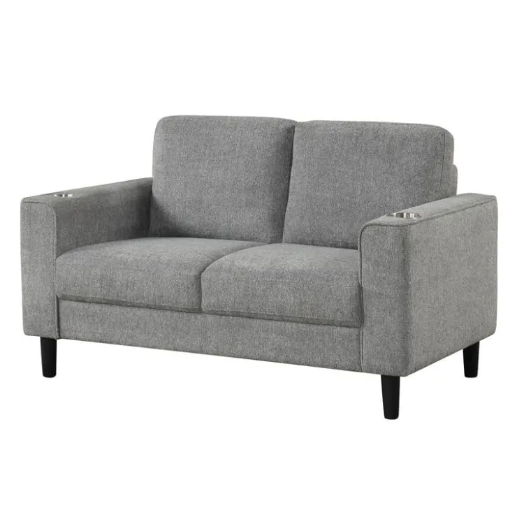 Loveseat with Cup Holders Grey Hot