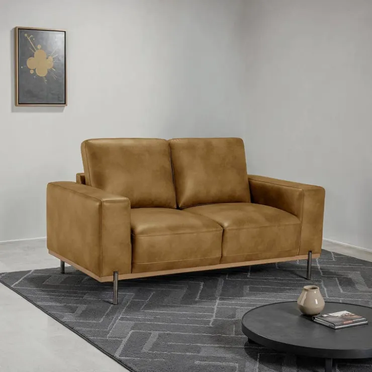 Loveseat with Deep Seating - Brown Discount