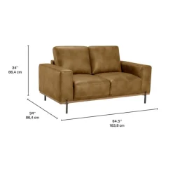 Loveseat with Deep Seating - Brown Discount