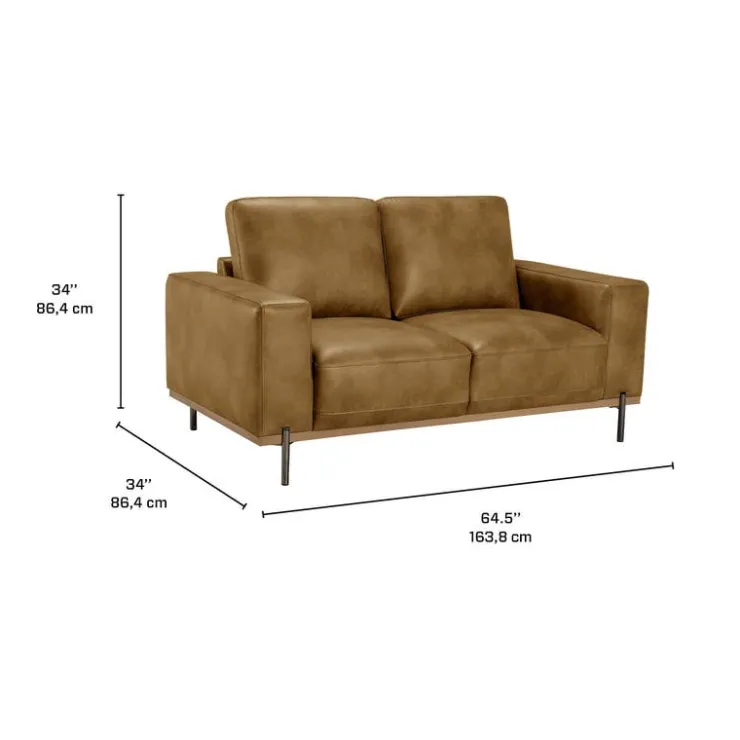 Loveseat with Deep Seating - Brown Discount