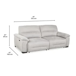 Loveseat with Power Sliders White/Beige Sale