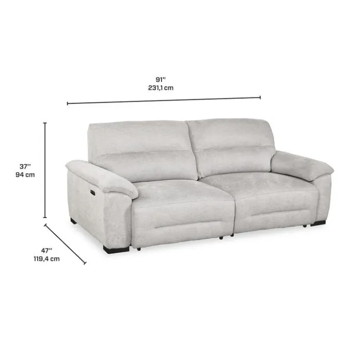 Loveseat with Power Sliders White/Beige Sale