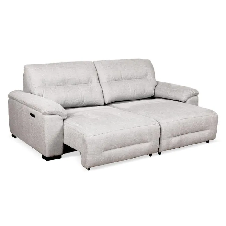 Loveseat with Power Sliders White/Beige Sale