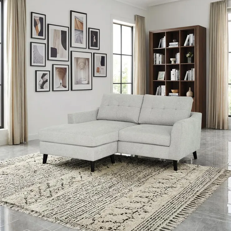 Loveseat with Reversible Chaise - Light Grey Discount