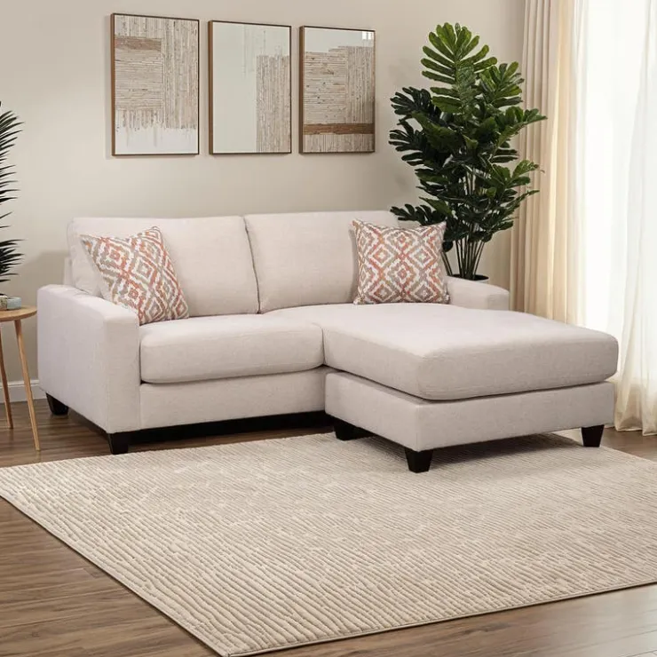 Sofa By Fancy Loveseat with Reversible Chaise Beige Sale