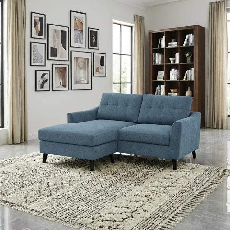 Loveseat with Reversible Chaise - Blue Best