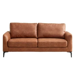 Loveseat with Tapered Legs Brown Discount