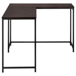 Monarch L-shaped computer desk - corner / metal base / large desk - 58"l x 44"w - esp - Espresso Outlet