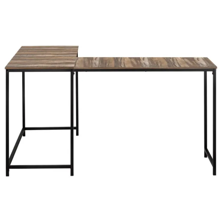 Monarch L-shaped computer desk - corner / metal base / large desk - 58"l x 44"w - bro - Brown Clearance
