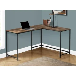 Monarch L-shaped computer desk - corner / metal base / large desk - 58