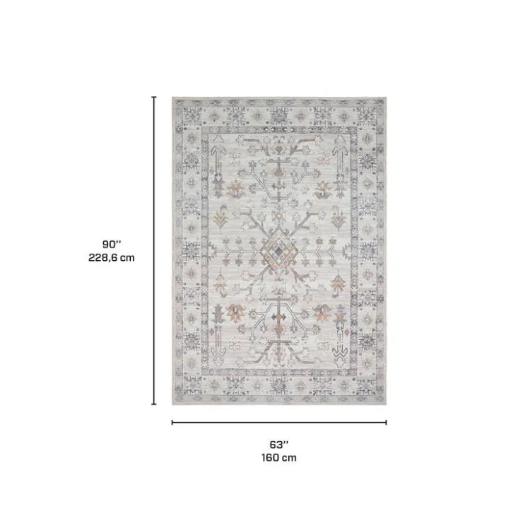 Machine Washable Indoor Rug - 5 x 7 Beige/Grey/Gold Best