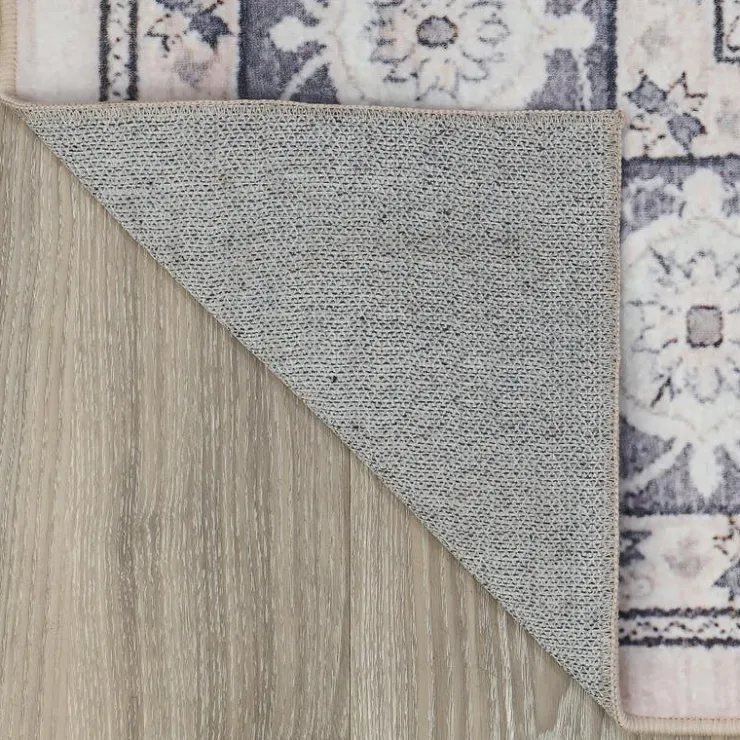 Machine Washable Indoor Rug - 5 x 7 Beige/Grey Clearance