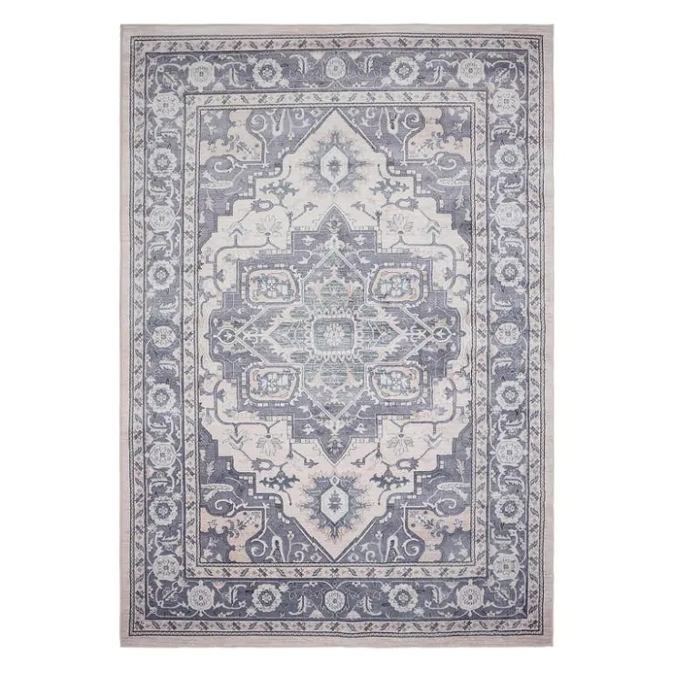 Machine Washable Indoor Rug - 5 x 7 Beige/Grey Clearance