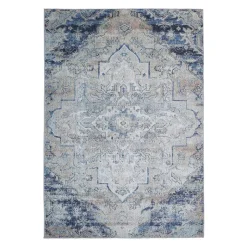 Machine Washable Indoor Rug - 5 x 7 Beige/Blue Outlet